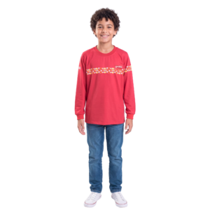 Camiseta Manga Longa Vermelha - 8 ao 16 e M