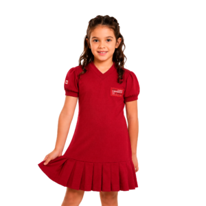 Vestido Piquet Vermelho - 2 ao 6